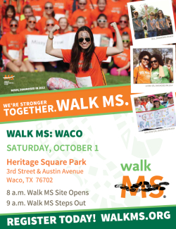 2016 Walk MS: Waco - Save the Date!