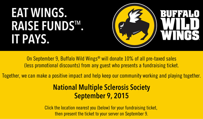 Email - Eat at Buffalo Wild Wings for a 10% Fundraiser Night to support the National MS Society - National Multiple Sclerosis