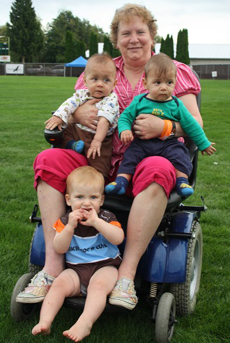 Nancy Dresser and her grandchildren