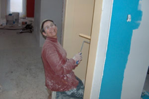 Me painting the new house